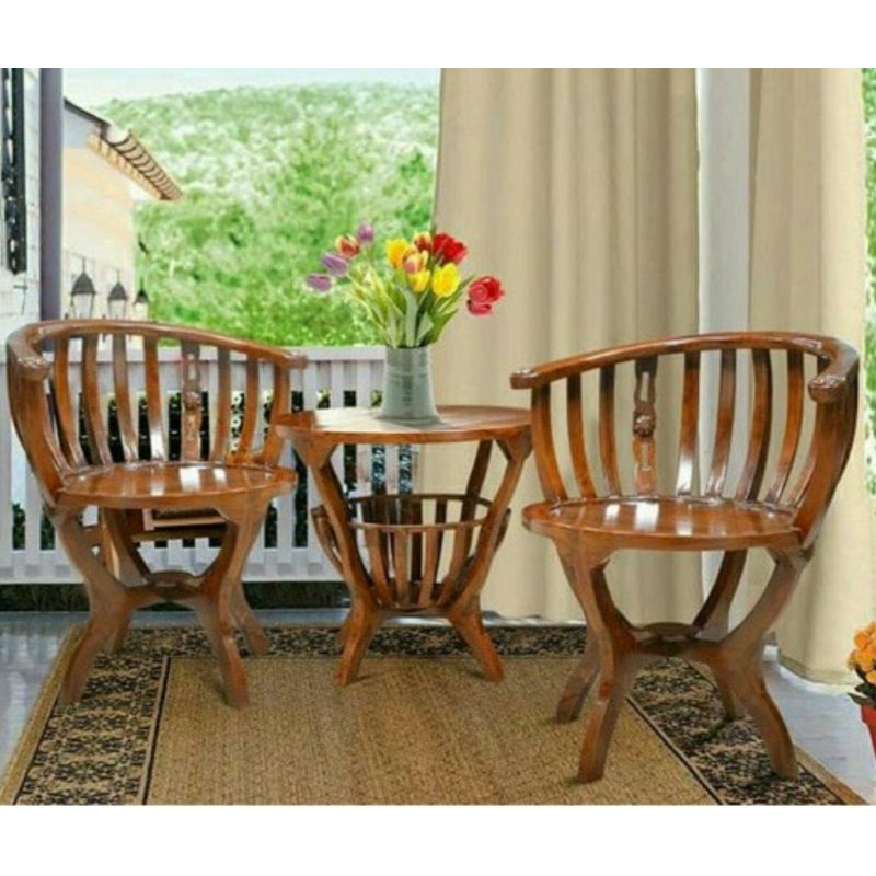 kursi teras mangkok kayu jati/kursi teras jati