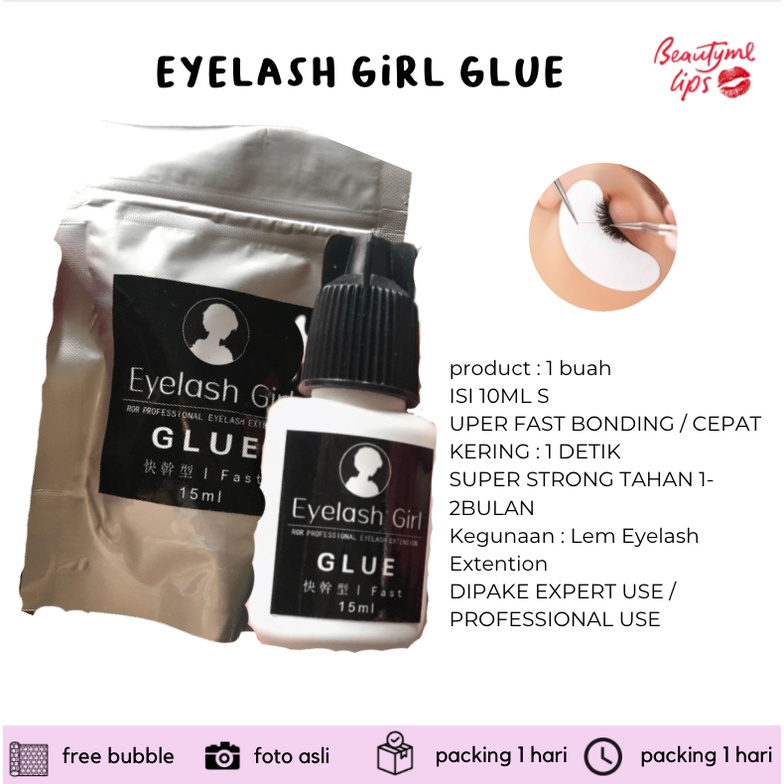 EYELASH GIRL GLUE For eyelash Extension Glue isi 10ML ml bulu mata LEM KUAT PREMIUM