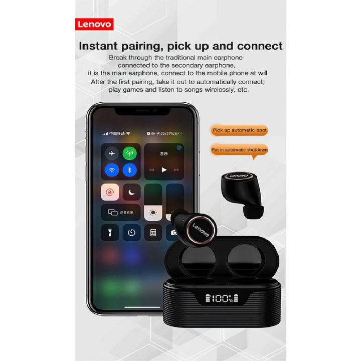 T84 LENOVO LivePods LP12 - TWS Bluetooth Earphone with 300mAh Storage Box