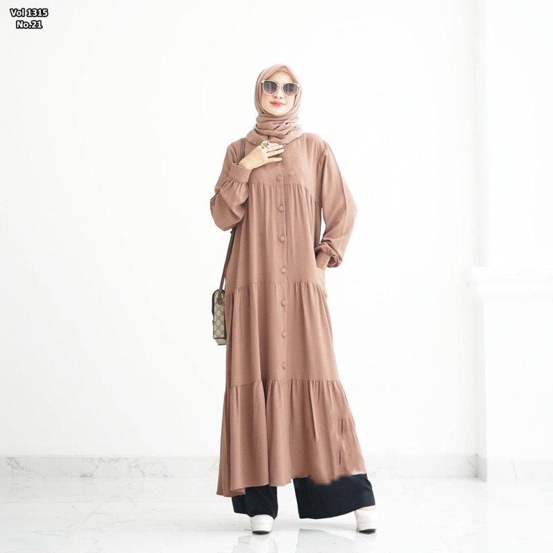 (MSB) GAMIS MIDI RAINBOW DAILY FULL KANCING BUSUI DRESS WOLFIS