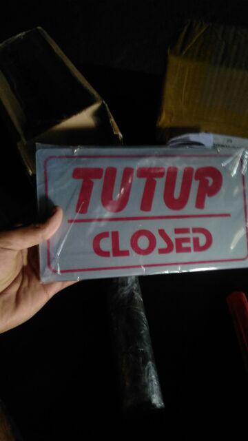 Stiker Pintu Open Close Besar Buka Tutup Bolak Balik Murah Perlengkapan Toko Kantor Dan Lain Lain
