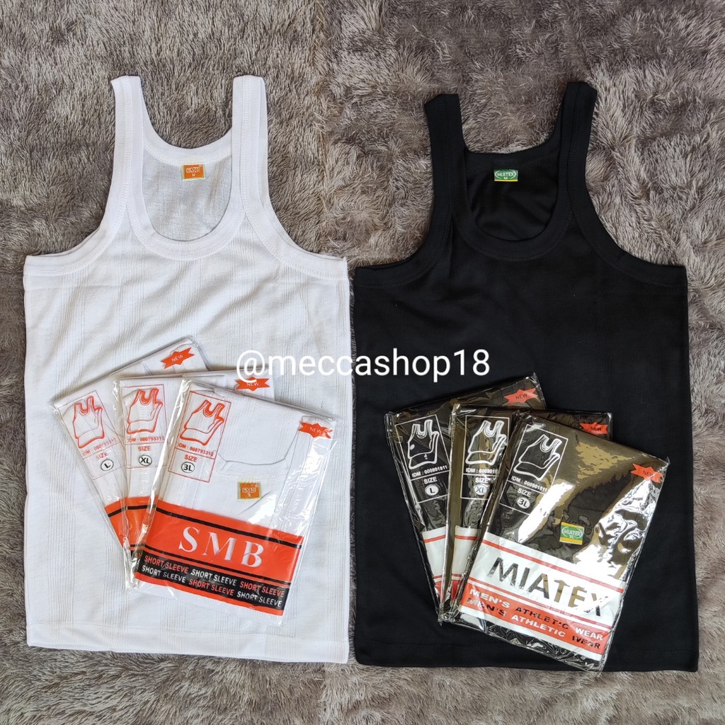 PROMO Singlet Kaos Dalam Tanktop Atasan Pria Warna Hitam &amp; Putih