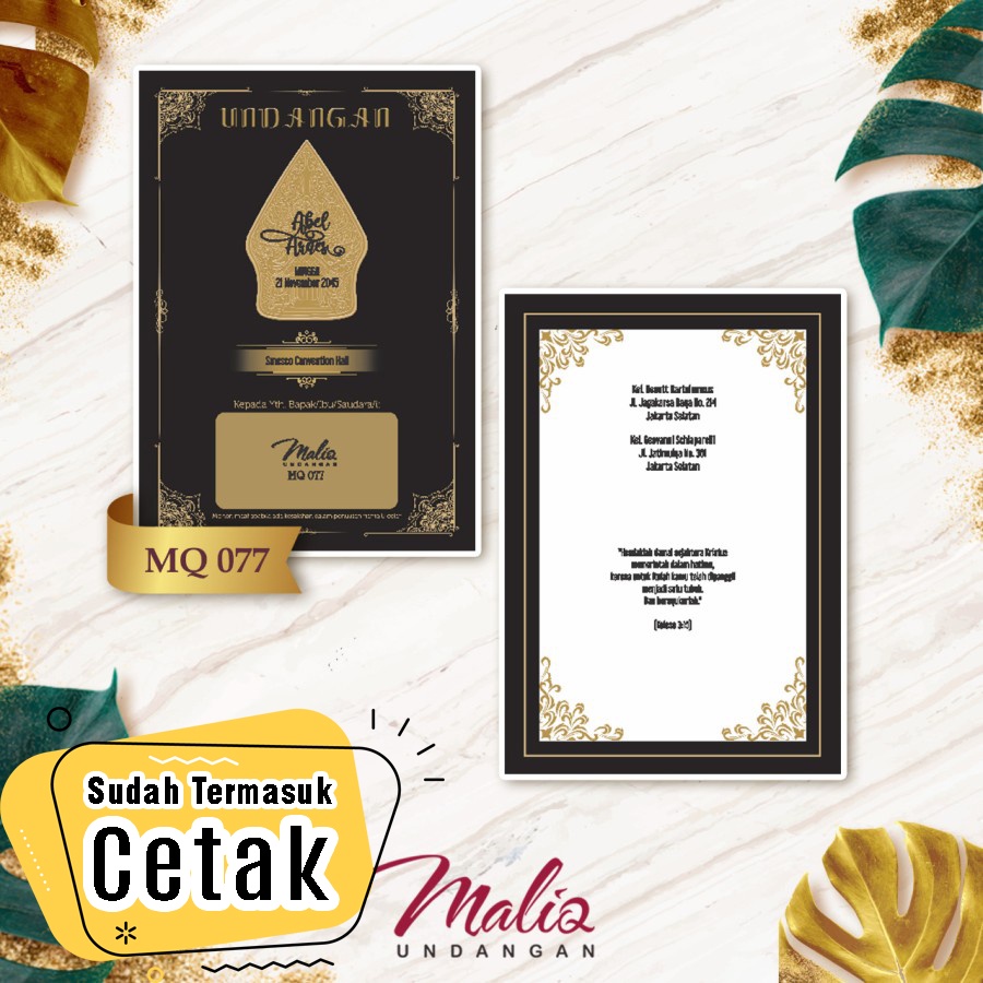 CETAK UNDANGAN PERNIKAHAN MALIQ 77