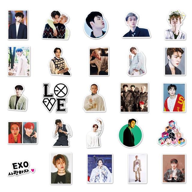 Zhang EXO grafiti stiker kepribadian Star Park Chanyeol Se-hun perifer Jurnal stiker DIY bagasi stik