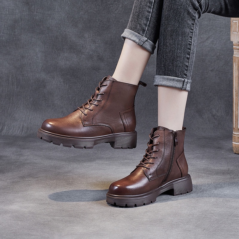 Dr. Martin Boot Sepatu Wanita Kulit Asli Sepatu Bot Wanita 2021     Retro Inggris Martin Boots Tebal