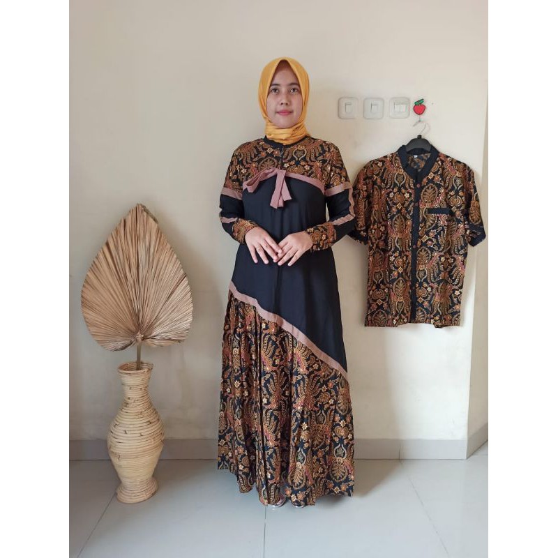 gamis batik kombinasi