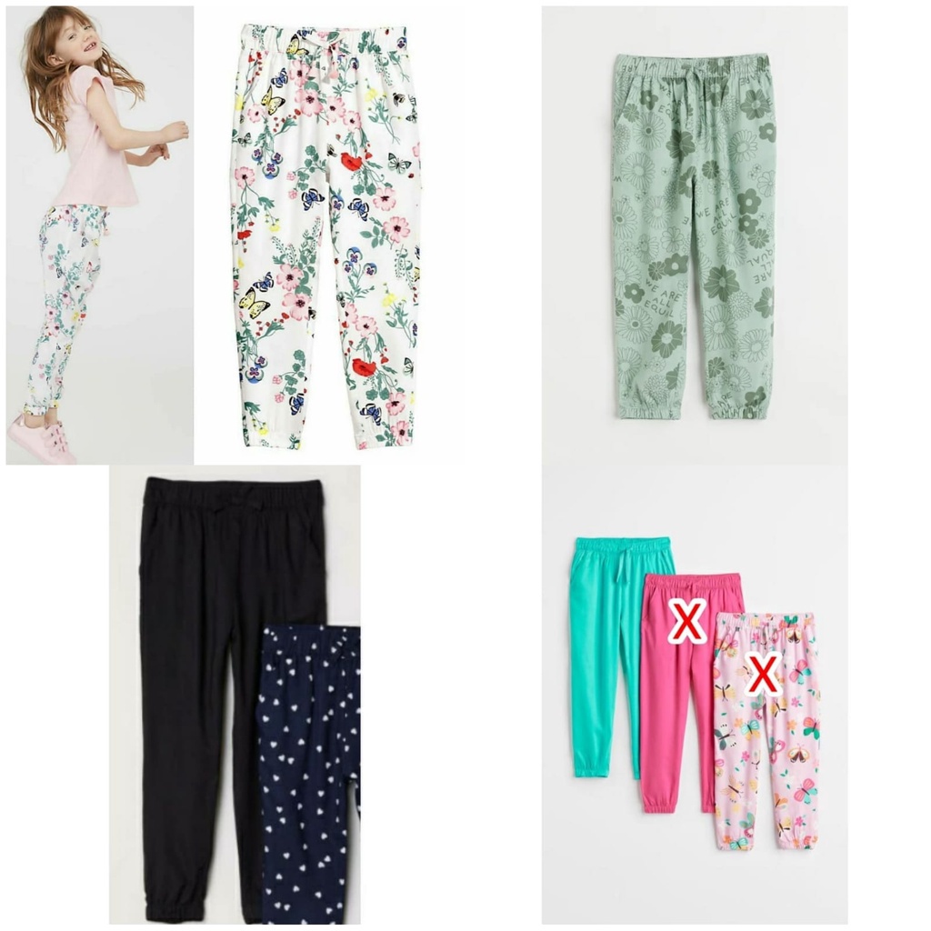 Jogger Anak Perempuan Branded Jogger Anak Cewek Motif Celana Panjang Rayon hm022