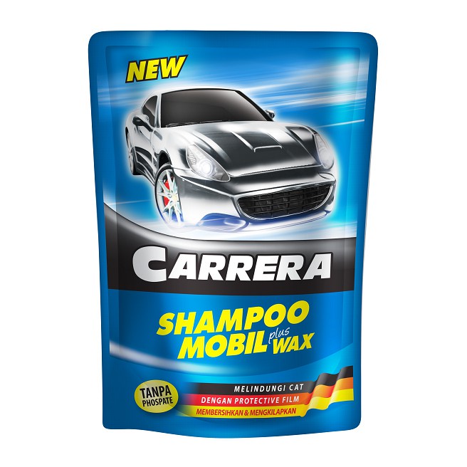 Carrera Shampo Mobil Motor Plus Wax 400 ml Body Cat Kilap Waxing Pembersih Pengkilap Pelindung Body Mobil Motor