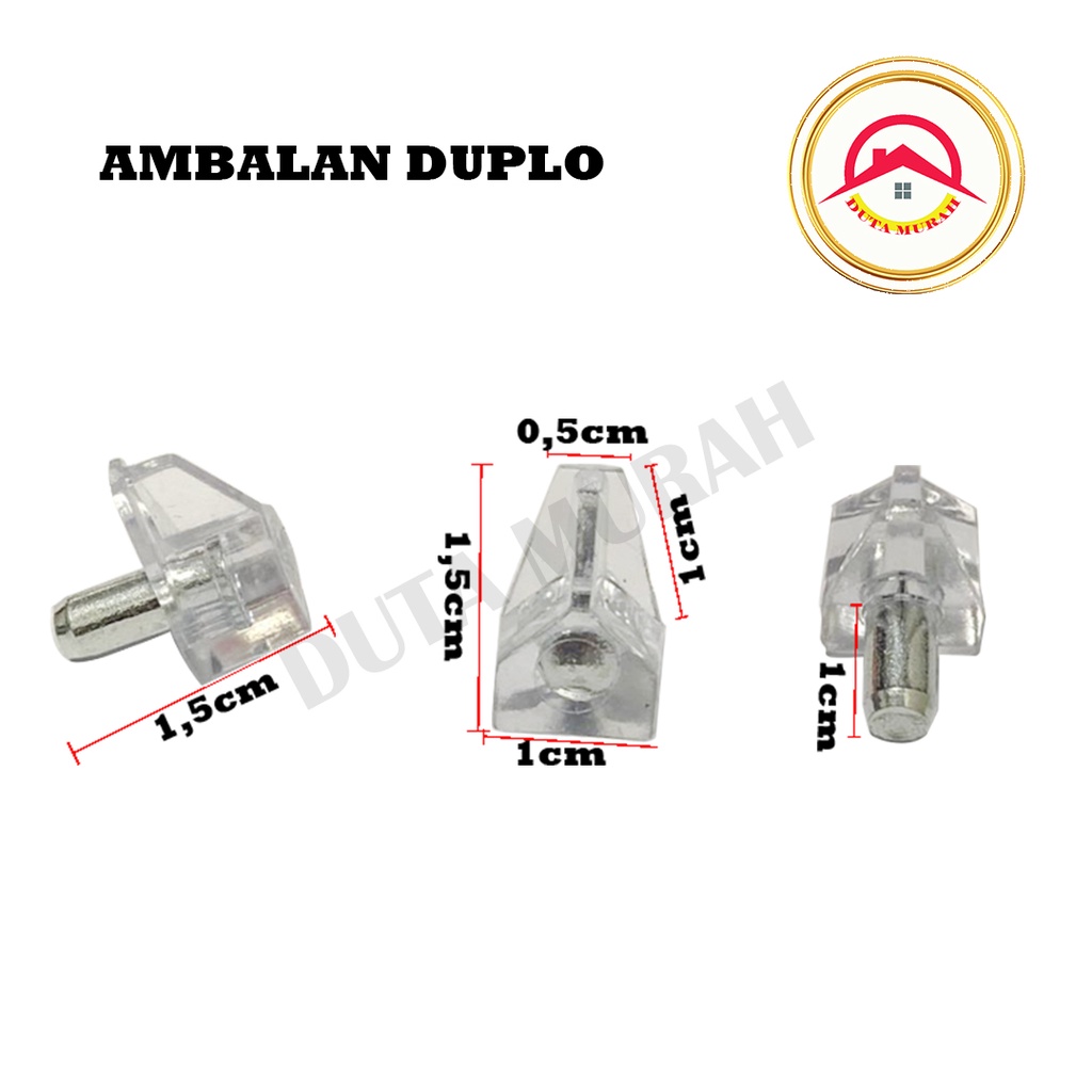 Tatakan Penyangga Kayu / Ambalan Kayu Duplo Plastik Bening AB-5 Isi (1pcs)