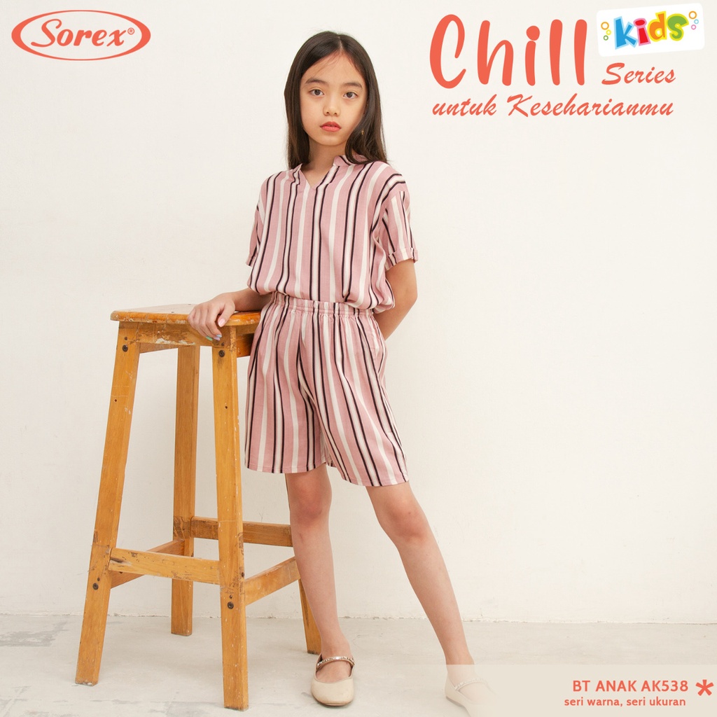 Sorex Kids Baju Tidur Anak perempuan 1 Set Atasan + Celana Pendek Chill Series Piyama Freesize Ak 53
