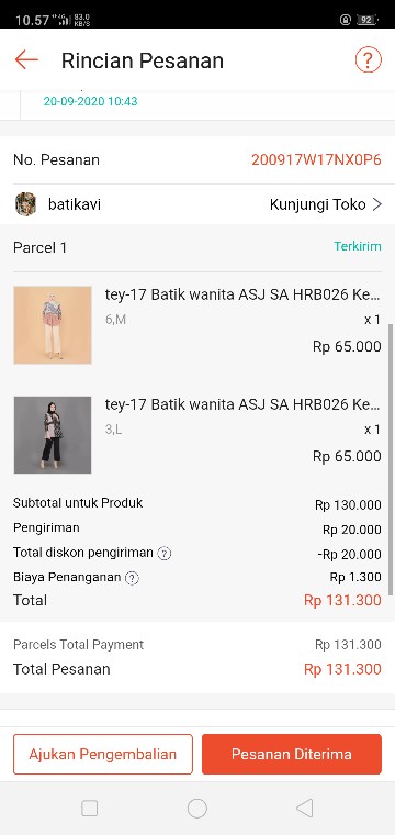 Tey-17 Batik Wanita Asj Sa Hrb026 Kenongo Kemeja Tosca Pendek