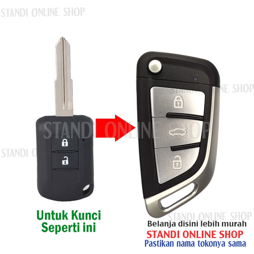 Remote Set Komplit Kunci Lipat Alarm Mitsubishi Xpander Pajero Sport