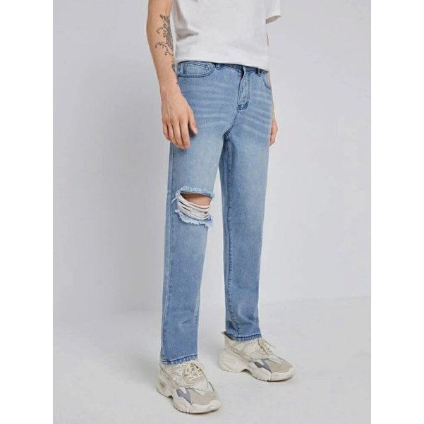 CELANA SOBEK PRIA RIPPED JEANS ROBEK STANDAR REGULER 27-38