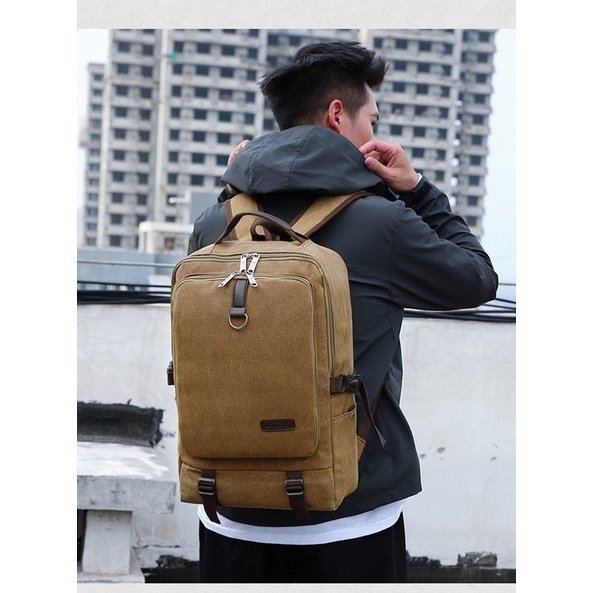 Tas Ransel Laptop Import Kanvas Backpack Pria Wanita 01