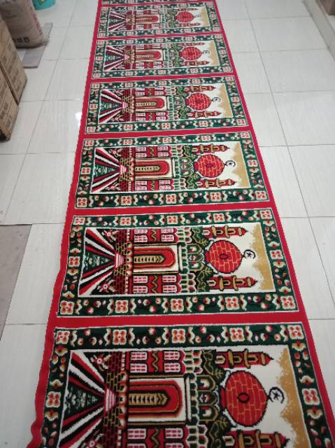 Karpet Sajadah Roll Masjid Musholla Permadani Ukuran 105x570 cm Untuk 10 Orang Kualitas Premium