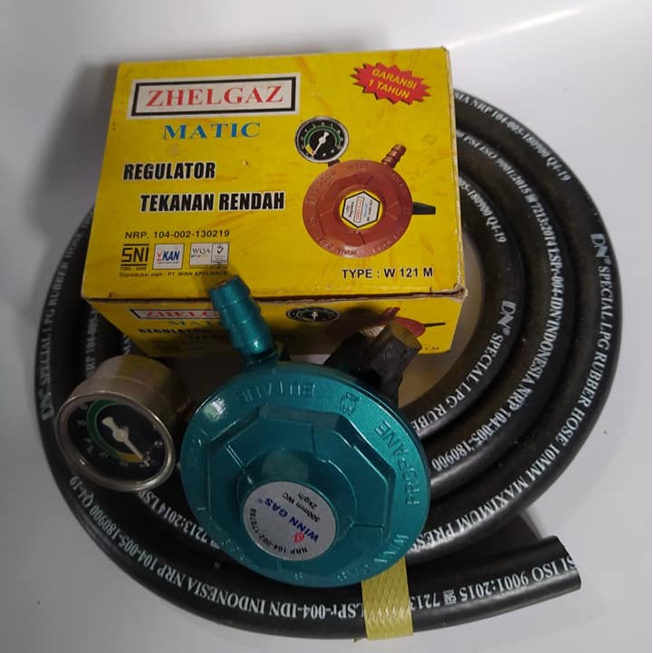 Regulator WINN GAS W 121 Manometer Matic Selang Gas LPG 400 PSI Iso 9001