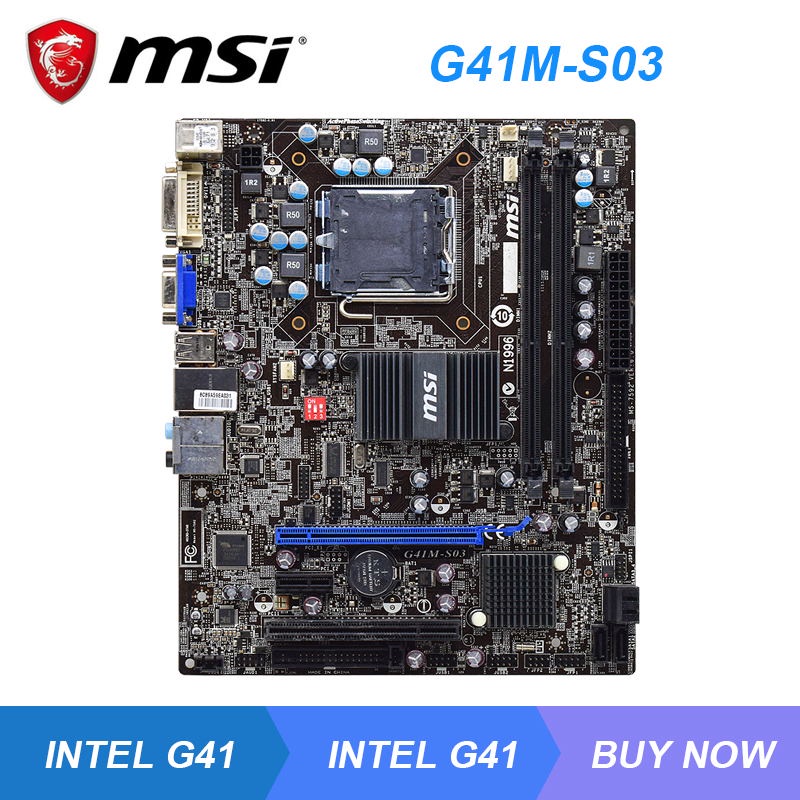 PREORDER MSI G41M-S03 LGA 775 Motherboard Motherboard DDR3 Support Core i3 i5 i7 Cpus Intel G41 VGA 