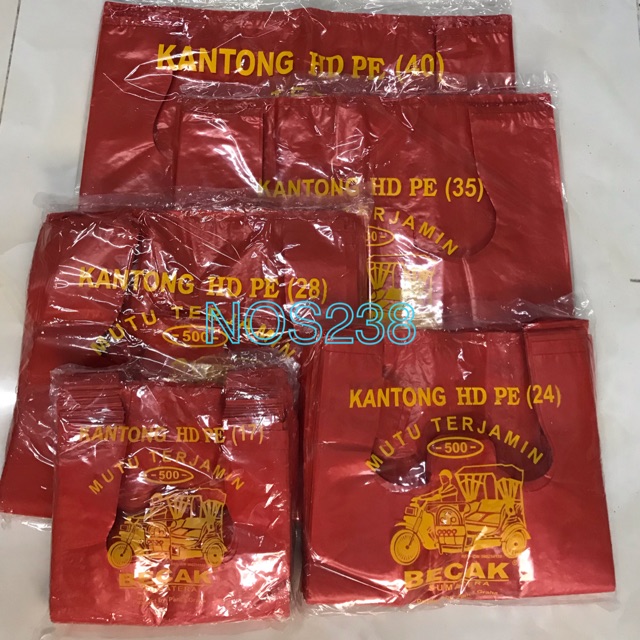 Kantong Plastik Merah Tebal Uk17, Uk24, Uk28, Uk35, Uk40