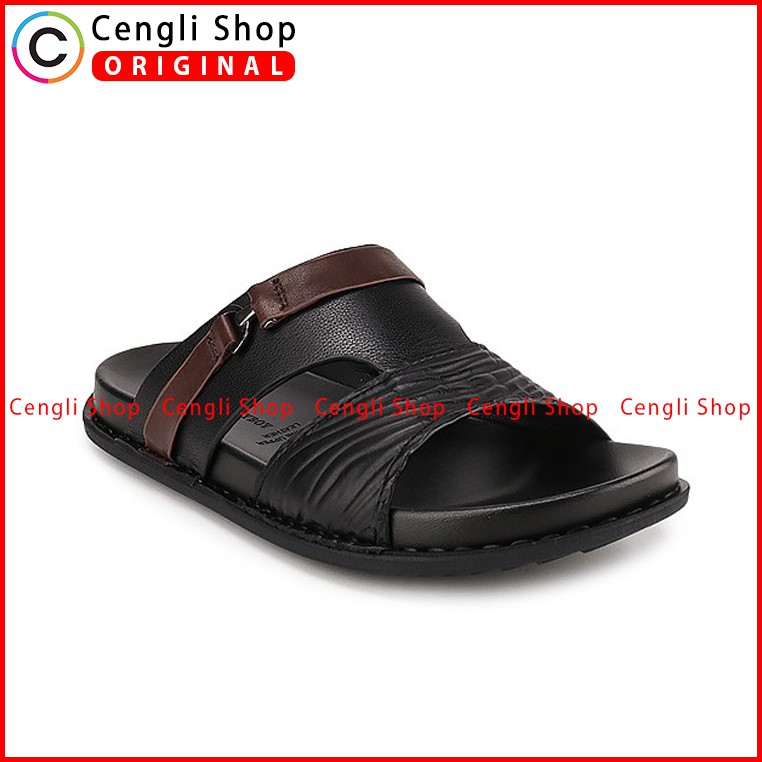 PLAYBOY SANDAL KULIT CASUAL PRIA ORIGINAL TERBARU BRANDED HITAM PLE6