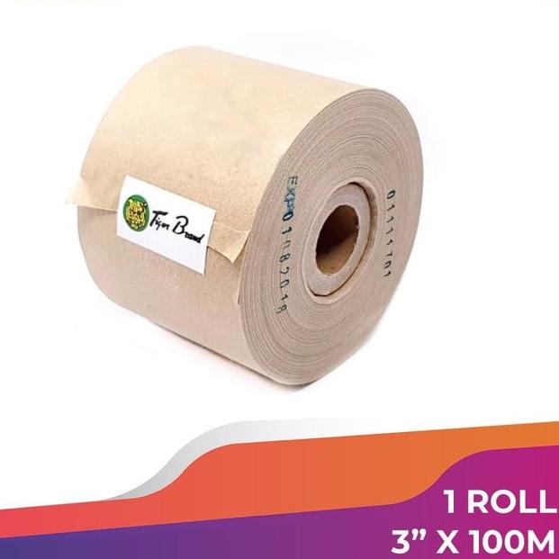 

New - LAKBAN AIR 3 Inch x 100M GUMMED TAPE TIGER CRAFT PAPER KRAFT TAPE ,