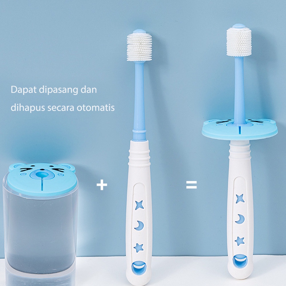 Mamibayi Baby toothbrush antibakteri nano sikat gigi anak bisa rotasi 360°