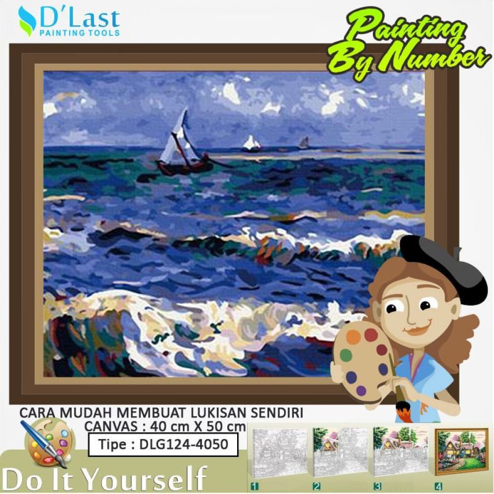 Belajar Melukis Painting By Number Tipe Dlg124 4050 Lukisan