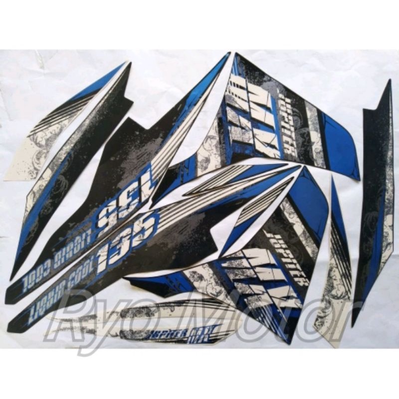 Striping Yamaha Jupiter MX New 135 2013 Stiker body standar - Biru