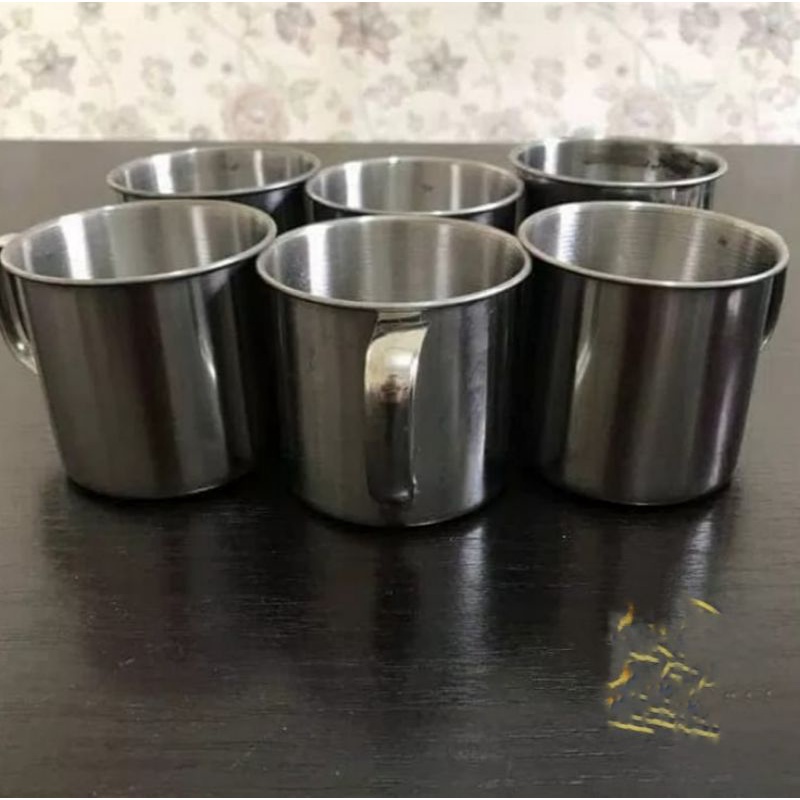 Cangkir Stainless Mug stainless Cangkir Kopi 7 Cm 1Lusin (12Pcs)