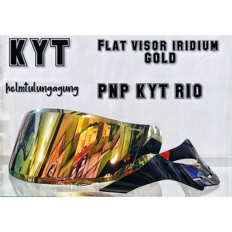 COD ⭐paket flat visor KYT Rc7 iridium gold /KYT k2r/ kyt r10 + spoiler KYT / gratis stiker