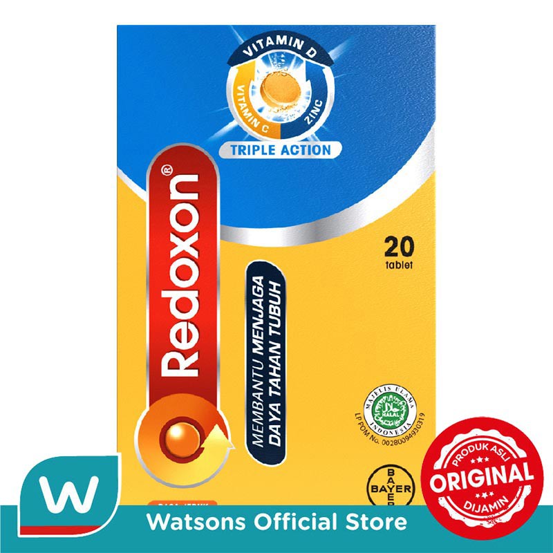 Redoxon Vitamin C, D & Zinc Rasa Jeruk 20 Tablet