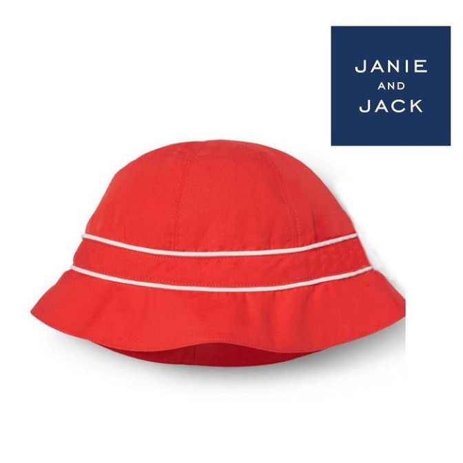 Topi Anak janie and jack bucket hat - red ready size: 6-12m harga 40ribu/pc