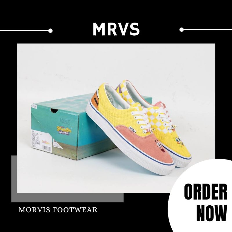 Sepatu Vans Era X Spongebob Best Buds Best Friends Pink Yellow