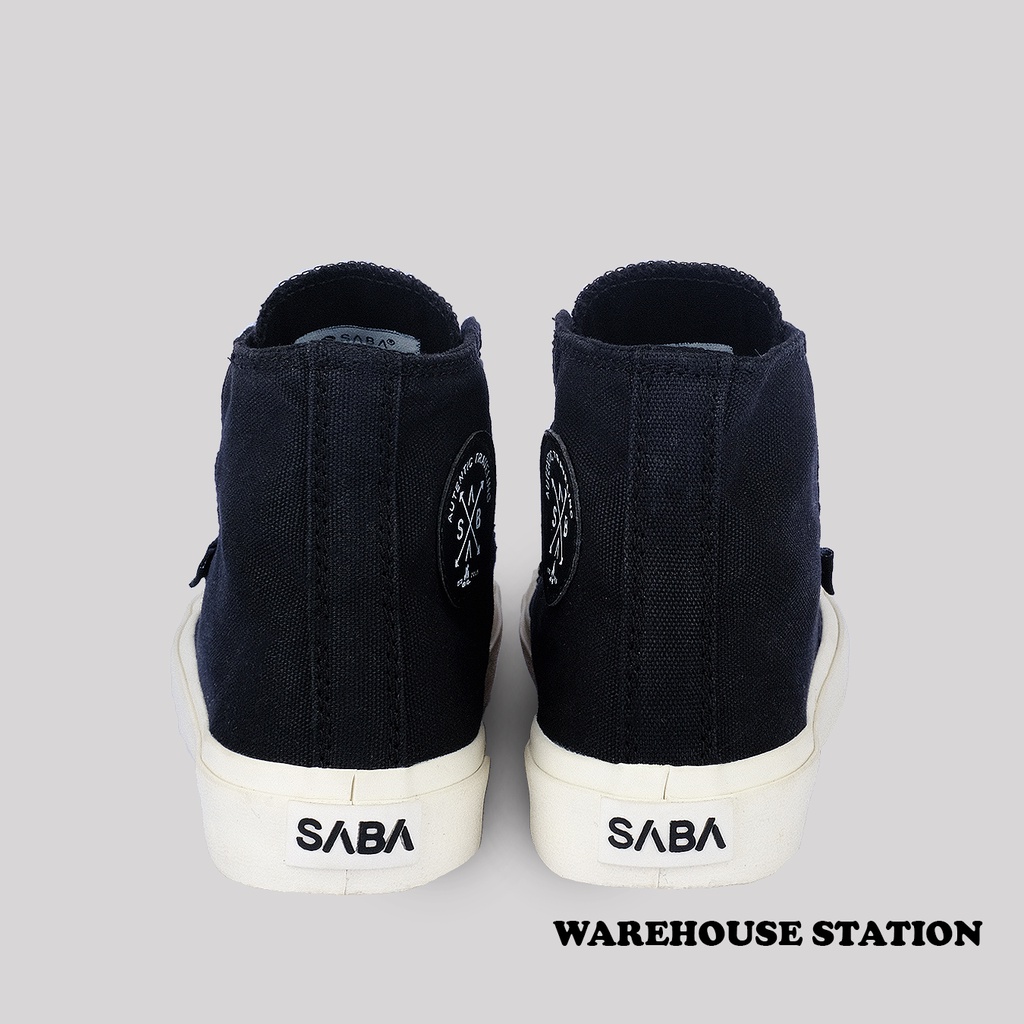 SABA Basic High Black White - Sepatu Sneakers Casual Pria Wanita