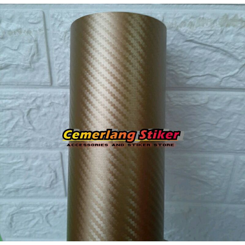 Stiker skotlet karbon 3D Gold/Emas  skotlet motor karbon gold