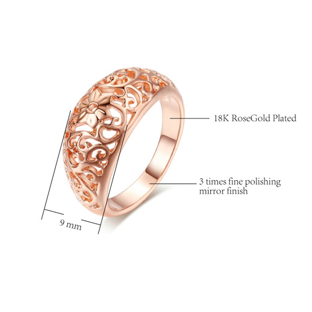 Huluboy Cincin Tunangan Desain Bunga Hollow Handmade Untuk Wanita