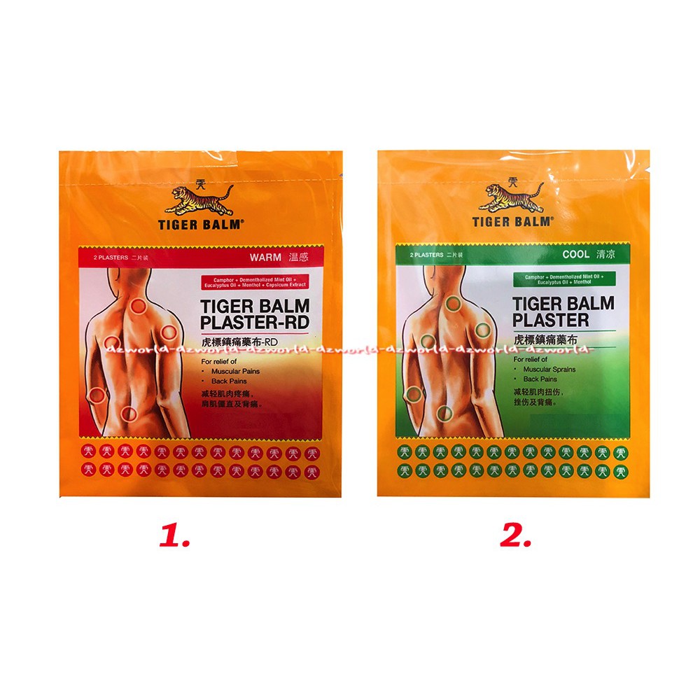 Tiger Balm Plaster RD Warm Koyo Panas Warm Cool Tempel Tigerbalm 2Pcs