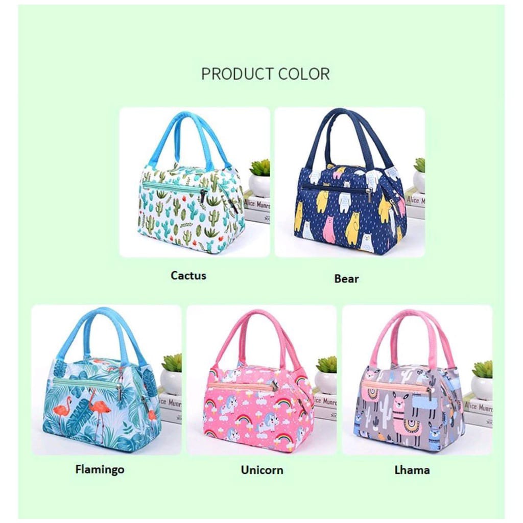 ~ PIYOSHI08 ~ Lunch Cooler Bag Tas Bekal Makan Motif Gambar Lucu PD108