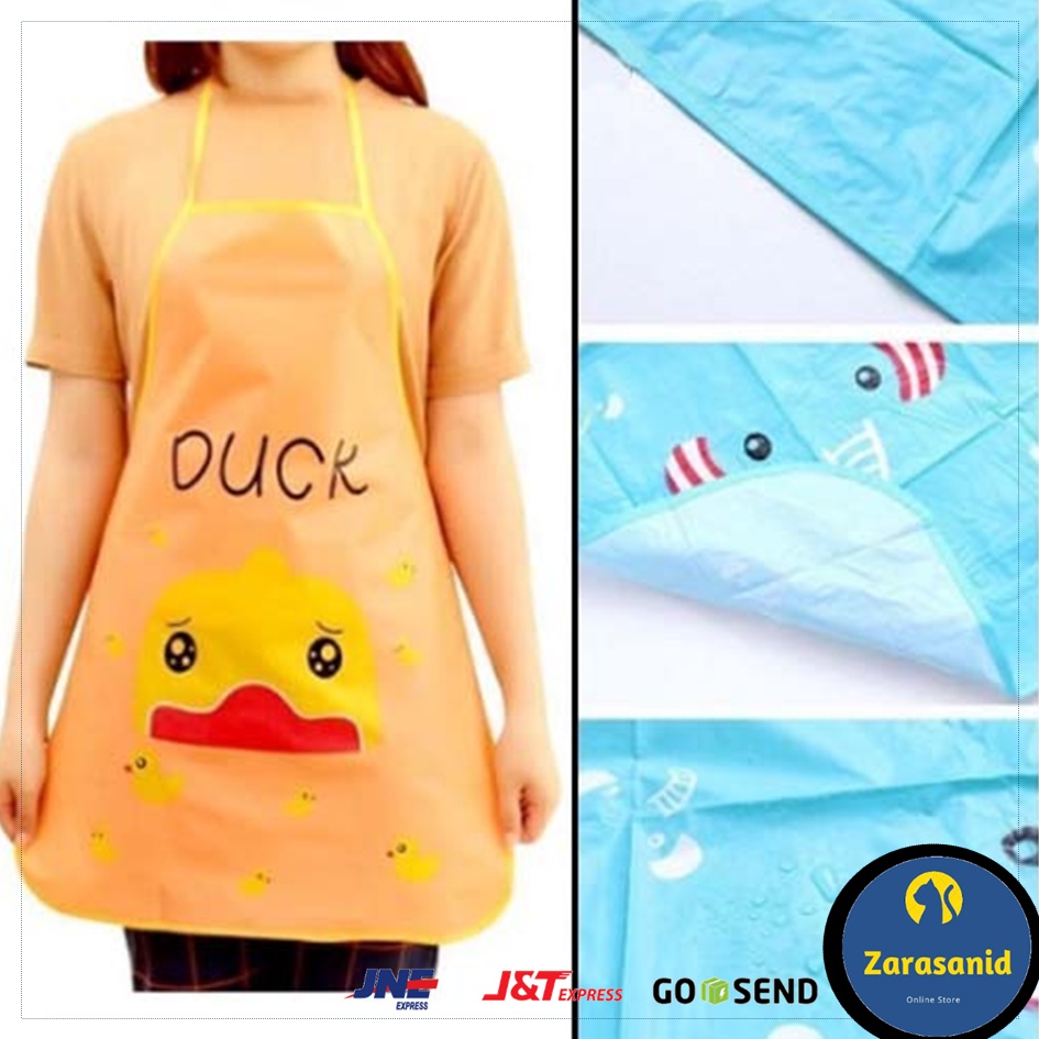 Celemek Masak Karakter Anti Air Apron Waterproof Motif Hewan Lucu