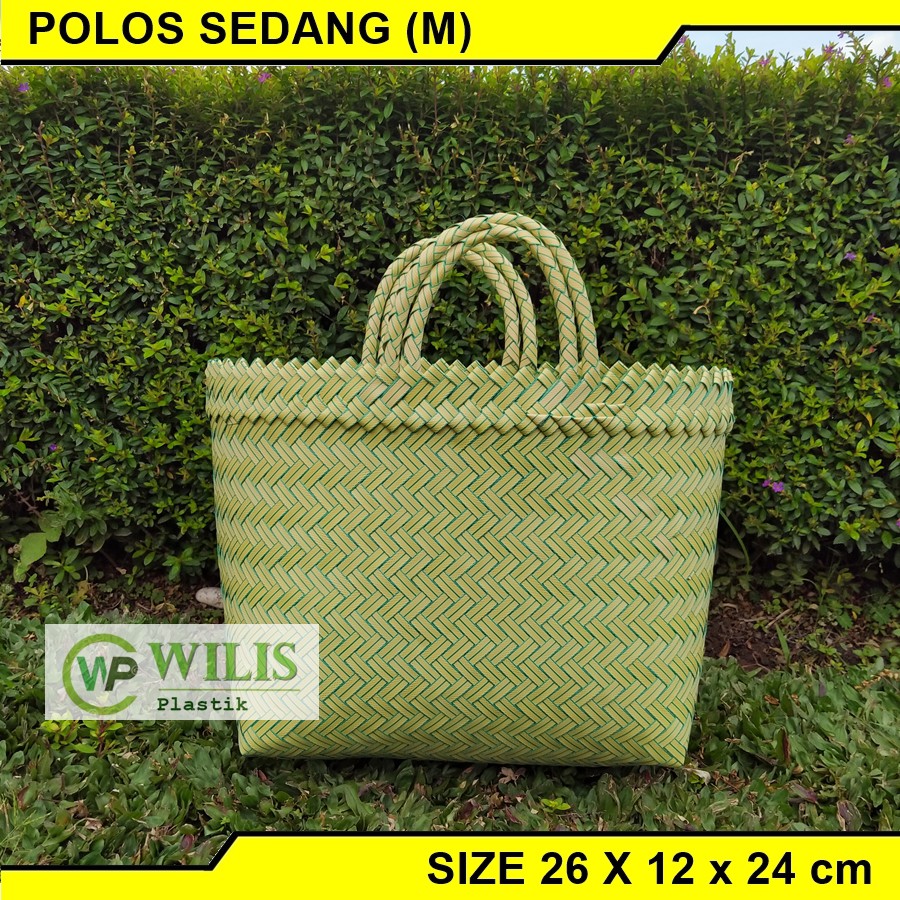 Tas Anyaman Plastik Polos Sedang (M) / Tas Bingkisan Hampers Parcel Souvenir