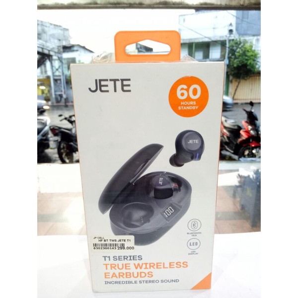 Earphone wireless/bluetooth Tws JETE T1 BLACK