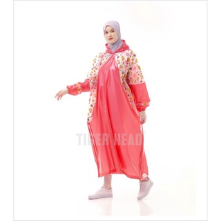 FELWINSHOP  Jas Hujan Gamis Terusan Tiger Head Wanita Chariva