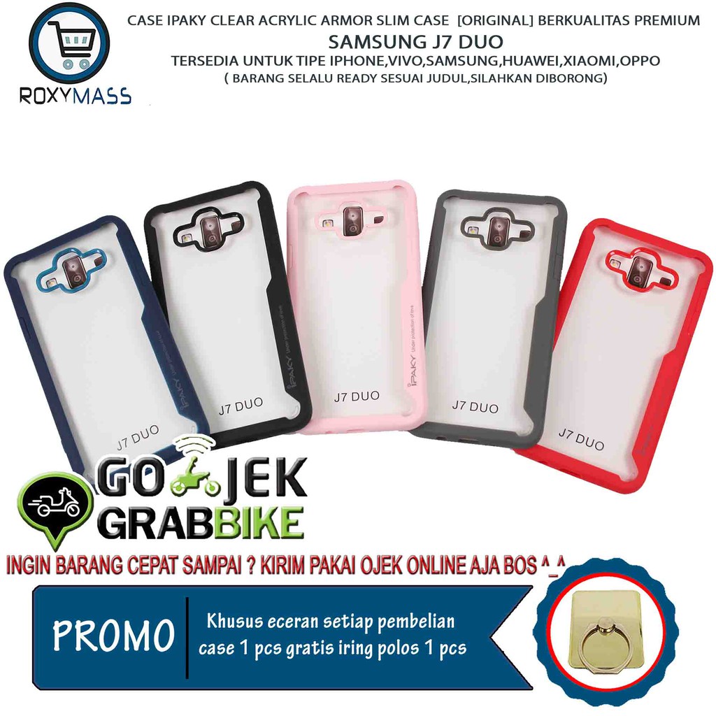 TERLARIS TERMURAH Case Samsung J7 Duo Ipaky HD Transparan Hybrid Casing Hp Clear Bening Kualitas