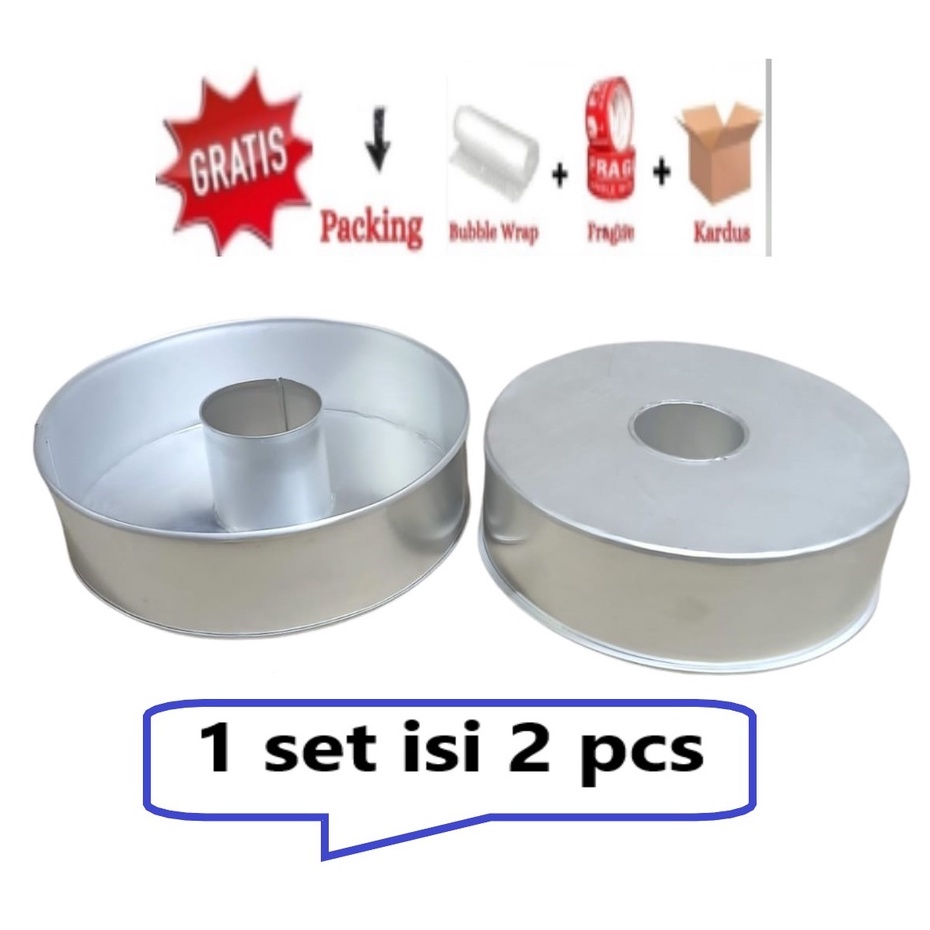 LOYANG BOLU / TULBAN BOLONG TENGAH POLOS ISI 2 PCS 19 CM &amp; 21 CM 1 SET