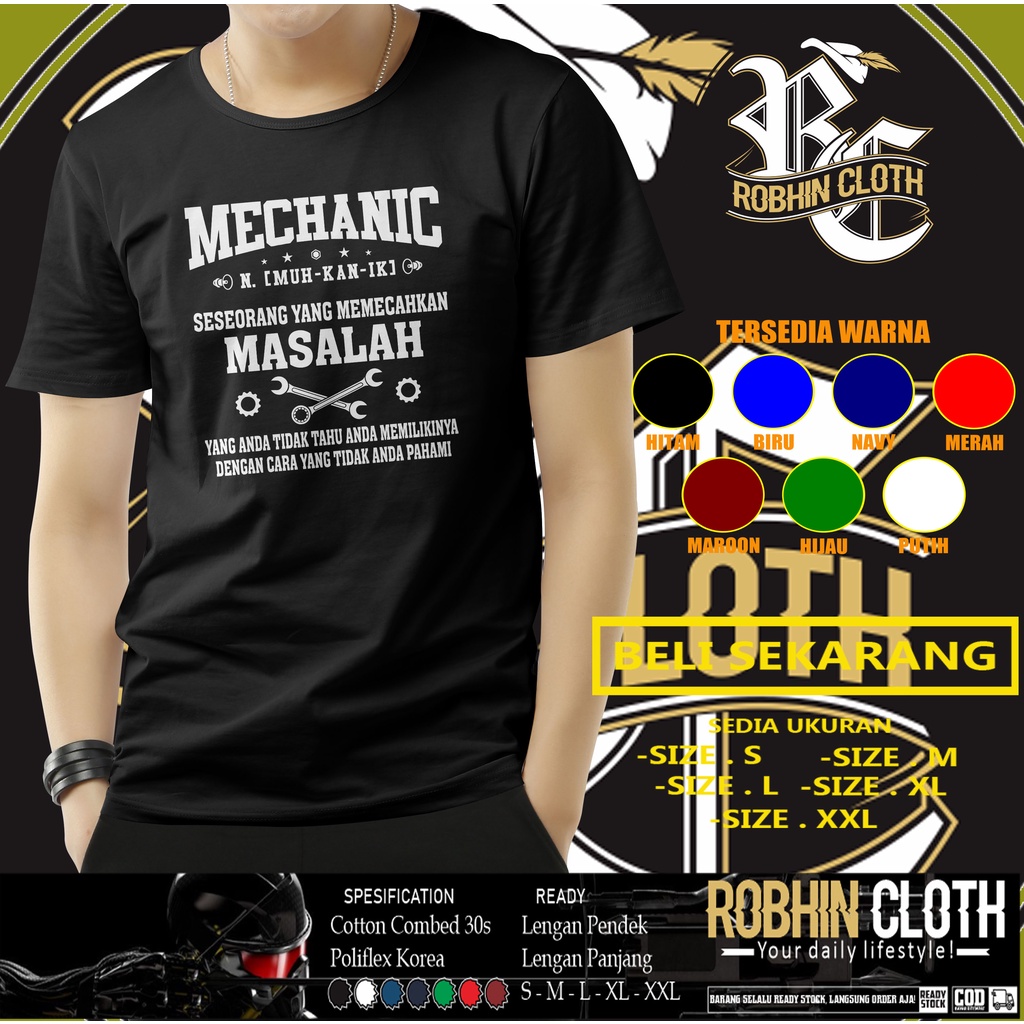 Kaos Mekanik Bengkel v4 Baju Otomotif
