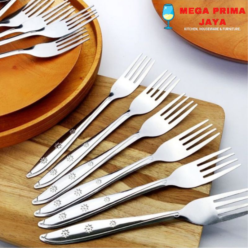 Garpu Makan Stainless 1 Lusin | Garpu Makan 12pcs | Garpu Makan Murah | Gapu Makan 1 Lusin | Garfu M
