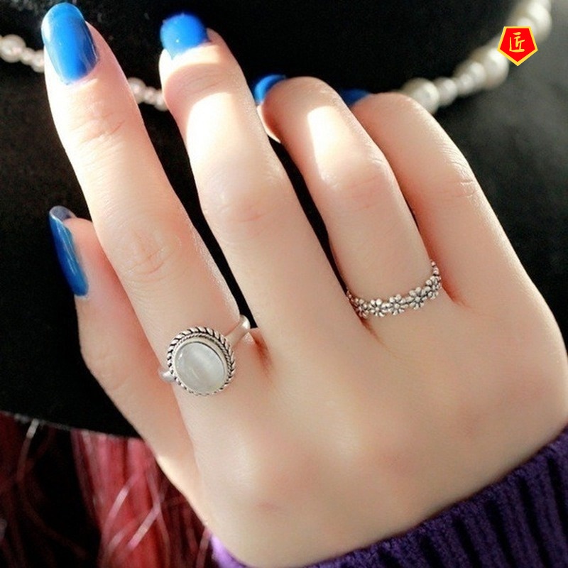 [Ready Stock]Retro Little Daisy Ring S925 Silver Simple Sweet