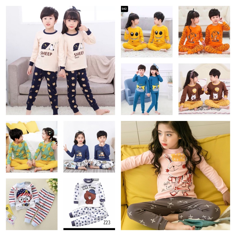 3 pcs paket hemat baju tidur anak-baju tidur anak -setelan anak perempuan-setelan anak laki laki-baju tidur anak laki laki-baju tidur anak perempuan/promo spesial ramdhan