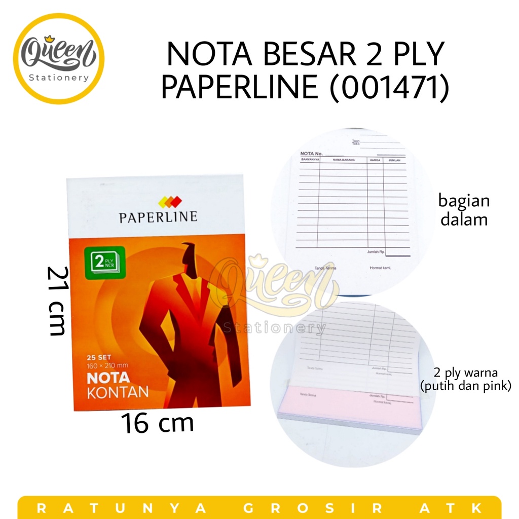 

1 PCS NOTA BESAR 2 PLY PAPERLINE / BUKU NOTA / NOTA KONTAN (001471)