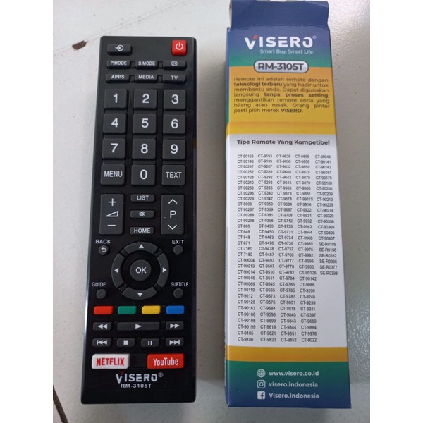 REMOT TV TOSHIBA SMART/LED/LCD NETFLIX YOUTUBE ALL TIPE