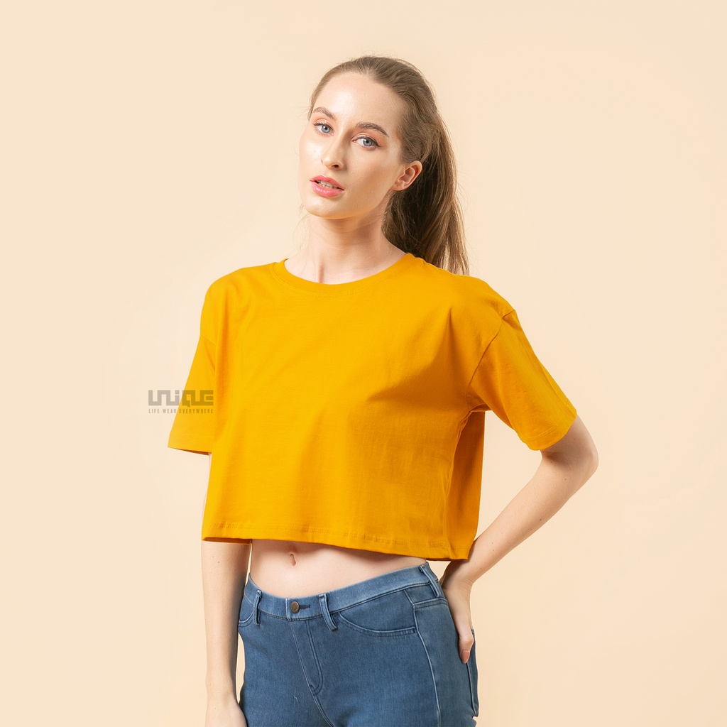 UNIQUE - (CropTop Series) Kaos Oversize Croptop Mustard